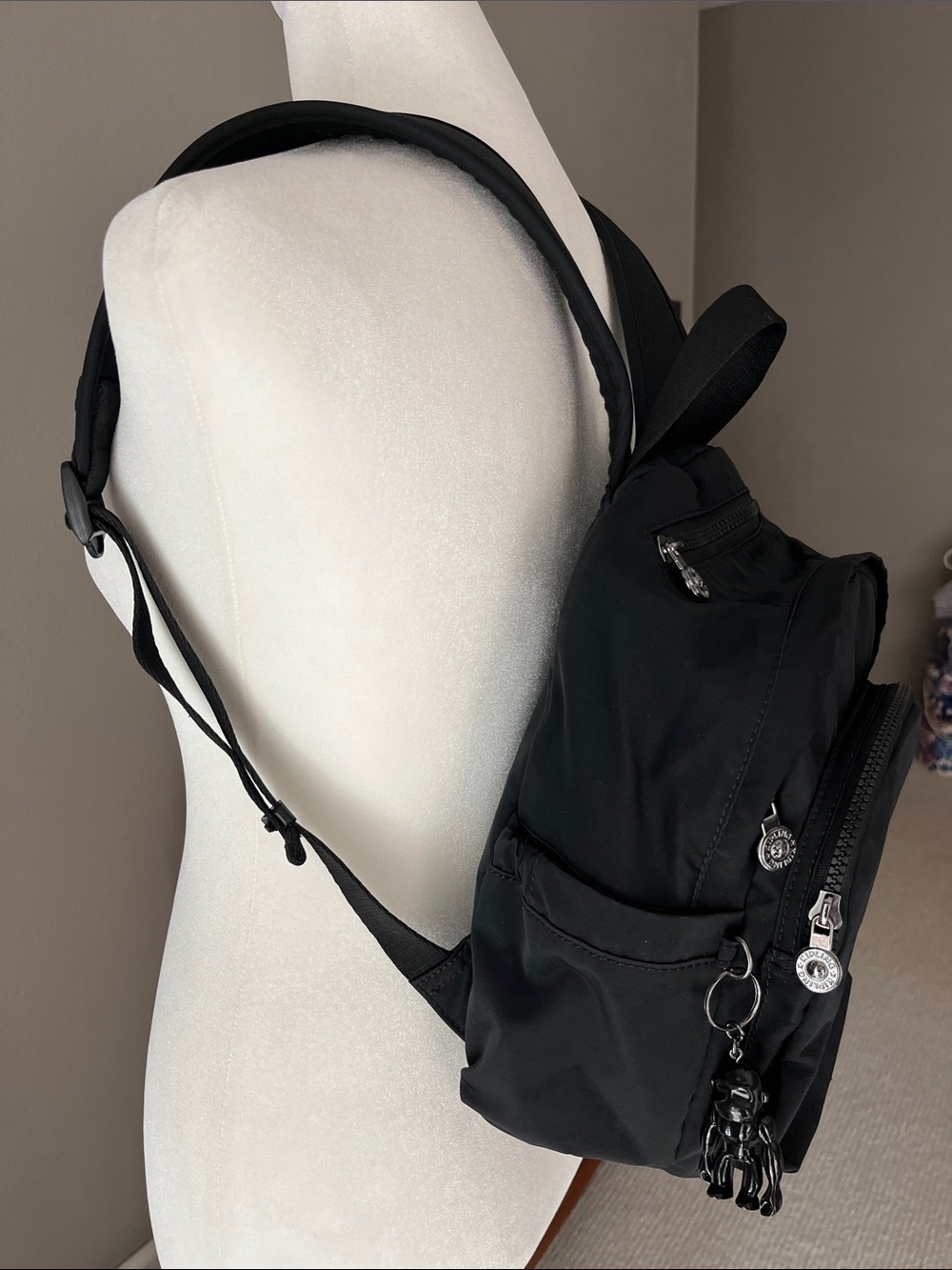 Kipling City Pack Backpack with Silver Hardware and signature Monkey Keychain - Picture 13 of 14